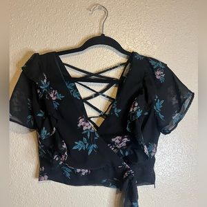 Cute black floral top